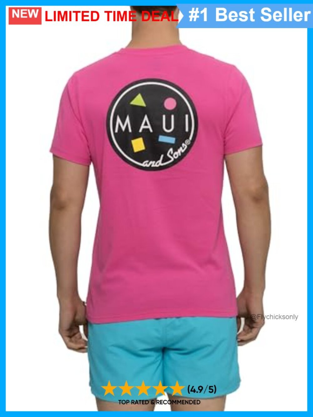 Maui and Sons Cookie Logo Graphic Tee Crew Neck Short Sleeve Surf T-Shirt